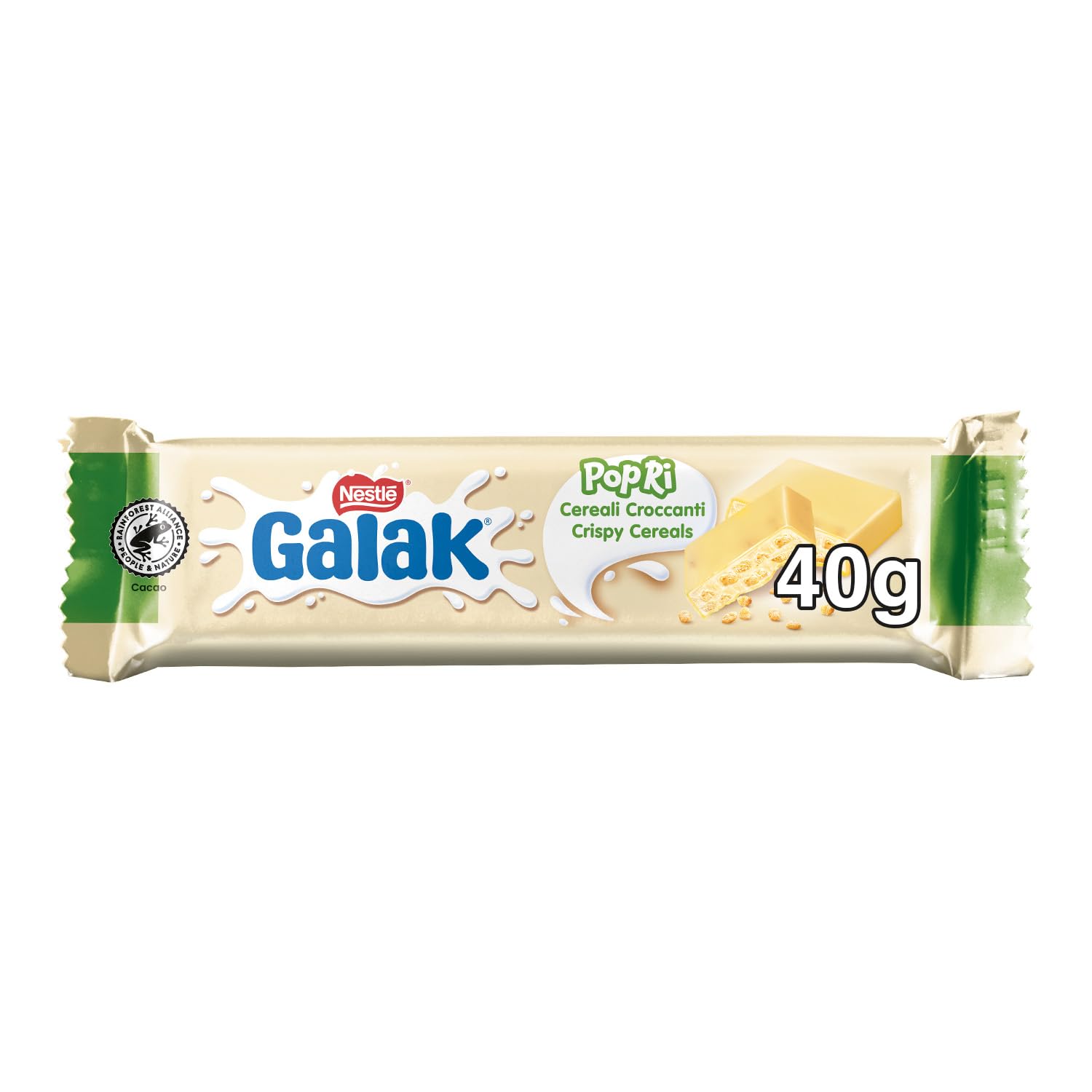 GALAK PoPri Weiße Schokoladentafel mit Müsli, 36 Riegel à 40 g (1,45 kg)