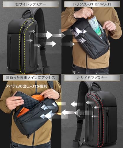 ABIBA ボディバッグ ドリンクホルダー付き ショルダーバッグ の商品画像 2