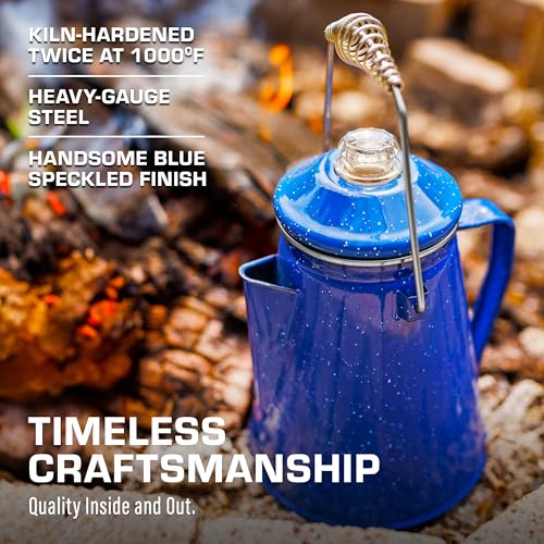 COLETTI Classic Percolator Coffee Pot — The Most Nostalgic Camping Coffee Pot, Now Modernized [Blue Enamel, 12 Cup] by COLETTI - Image 7
