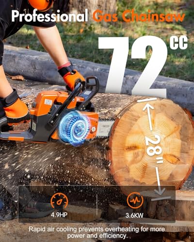 NS872 72cc 28-Inch Gas Chainsaw