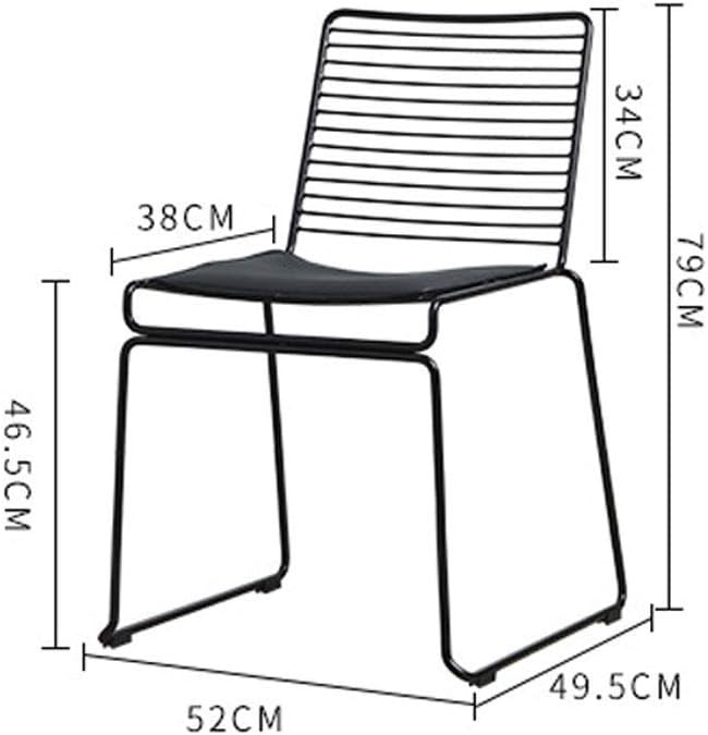 Iron Chair Dining Chair Armchair Office Chair Balcony Outdoor Home Studio Kitchen Breakfast Bar Stool Black/White (Color : Black) Colour:White (Color : White)