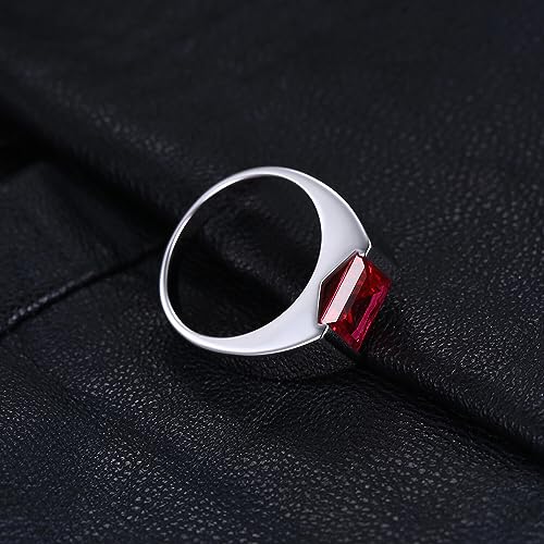 Jewelrypalace CJR532962-9 Men'S Square 3.3Ct Created Red Ruby Engagement Ring thumb #3