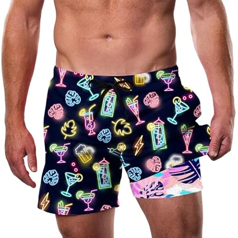 Cozople Men's Swim Trunks with Liner Cover