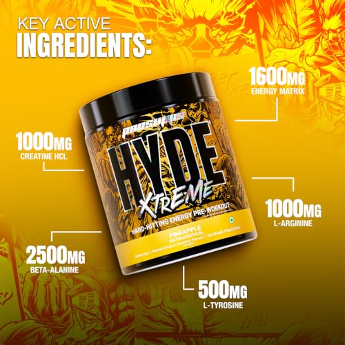Image of ProSupps Hyde Xtreme Pineapple High Stim Pre Workout, 30 Servings