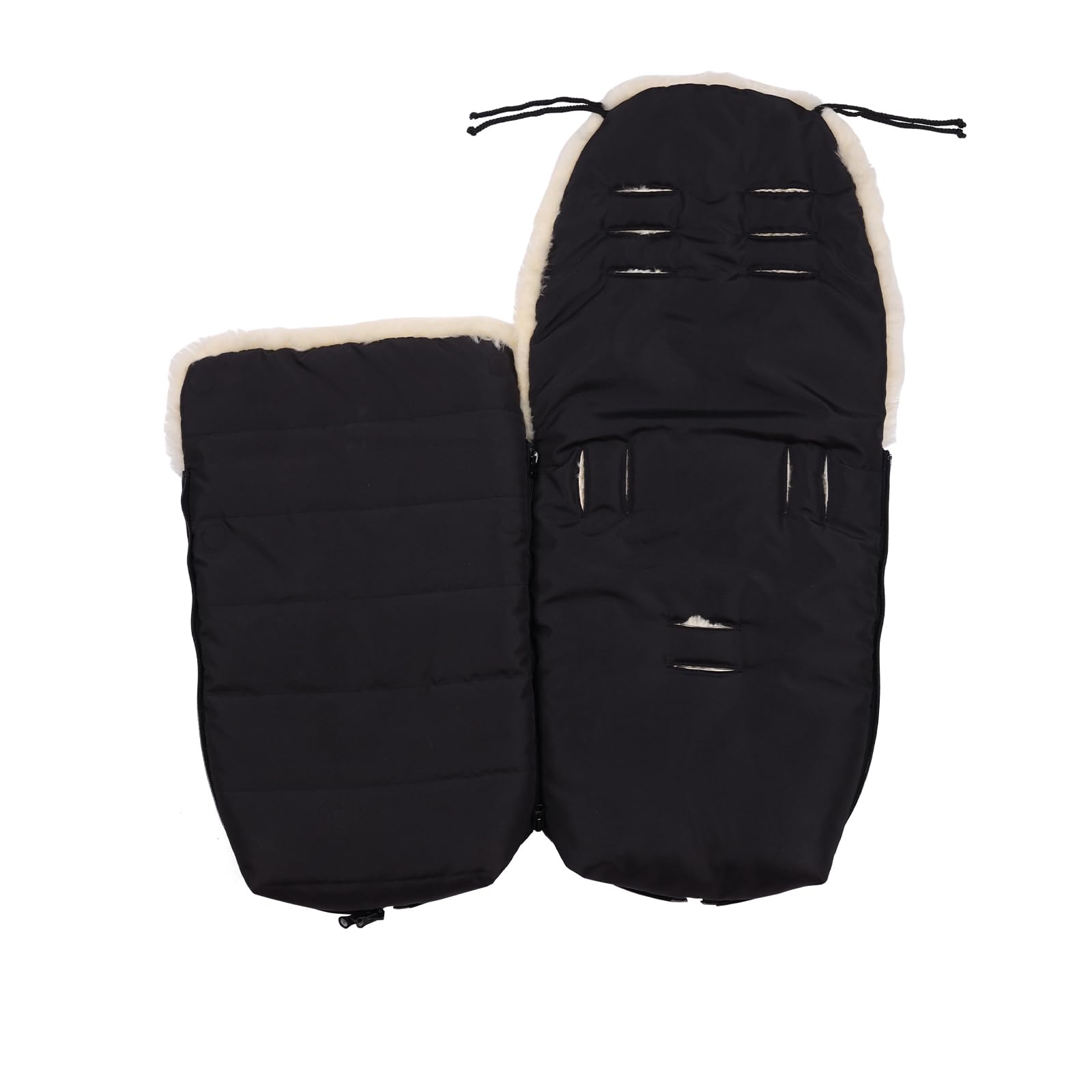 Saco de piel de cordero para cochecito de bebé, saco para cochecito de bebé, saco para cochecito de bebé, resistente al viento y al agua, termorregulador, cremallera completa, 95 x 40 cm,
