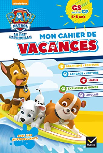 Télécharger Mon cahier de vacances 2020 Pat'Patrouille GS vers le CP 5/6 ans Livre PDF Gratuit