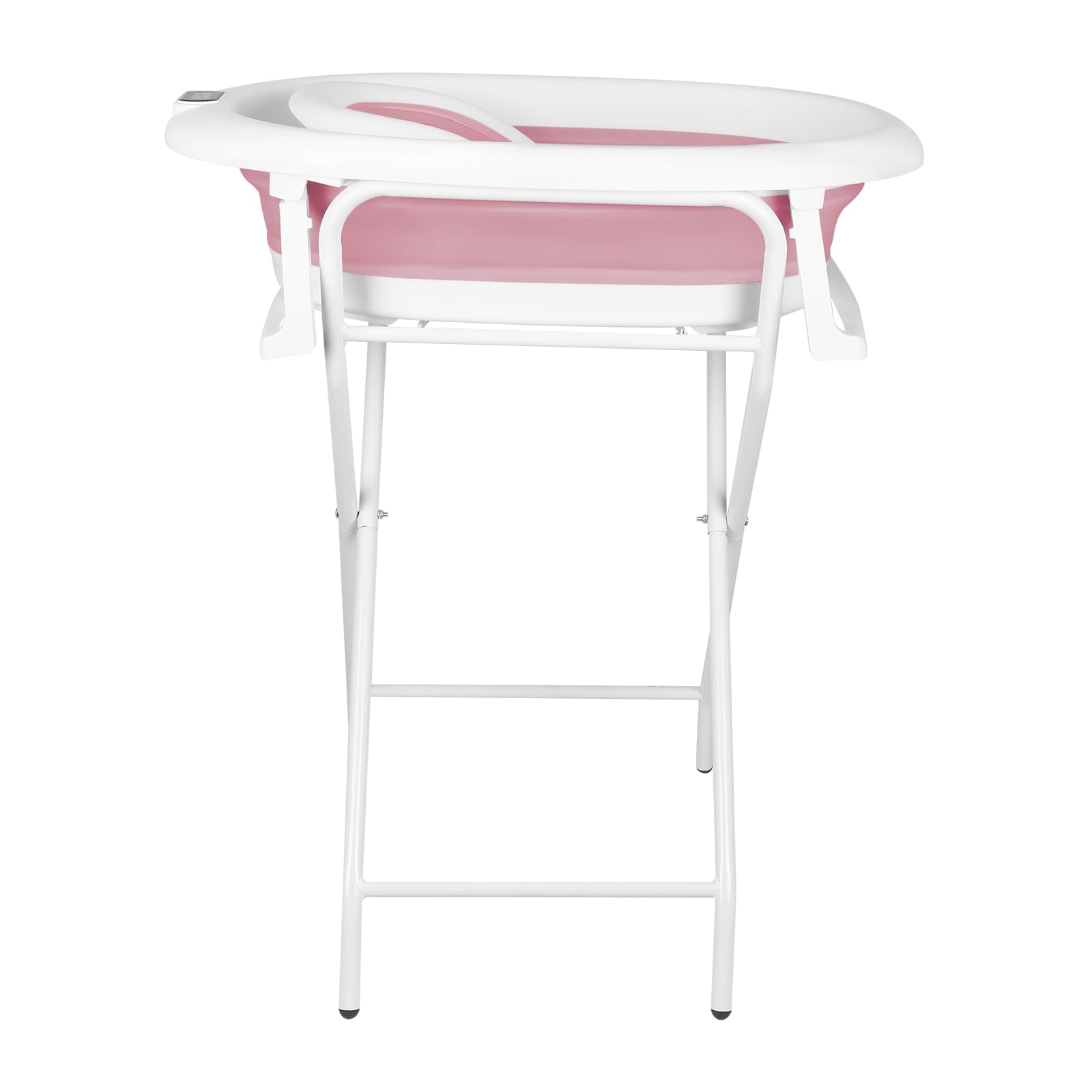 Bañera para bebés con soporte, ergonómica para bebés, con soporte, cierre compacto, organizador para padres, hasta 10 kg, Style 1, 85 x 47 x 85 cm, rosa