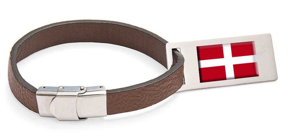 Como Flagge Leder Kofferanhänger Edelstahl Gravur Text