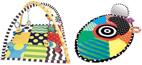 Sassy Baby Exercise Bundle with Busy Bugs Play Gym & Toys and Tummy Time Mat
