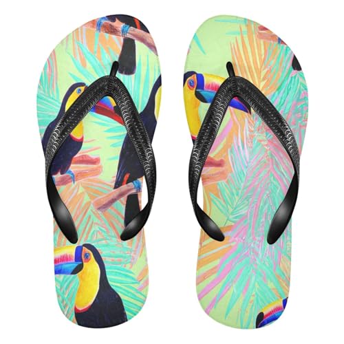Nander Colorful Toucan Sandal Flip Flops of Men's & Women's,Beach Slippers Flip Flops Shower Shoes