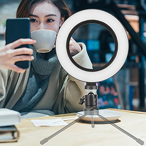 6" Selfie LED Ring Light, USB Interface with Tripod Stand 3 Light Modes & 10 Brightness Level for Makeup Live Stream and YouTube Video Production ABS Material, Ring LED Lamp - Image 2