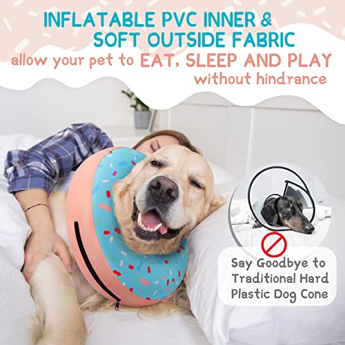 Image of Supet Inflatable Dog Cone Collar for Small Dogs Puppies Cats, Soft Dog Cone Alternative After Surgery for Puppies Cats to Stop Licking