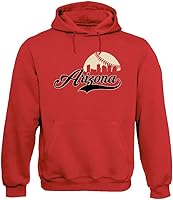 Vista 3 de Xtreme Apparrel Cityscape Skyline - Sudadera con capucha para hombre para fanáticos del béisbol Arizona - Sudadera con capucha roja