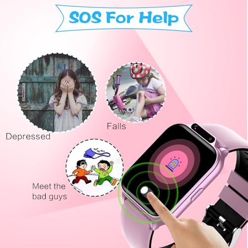 Image of Smart Watch for Kids,1.85 inch Fitness Tracker with Heart Rate,Sleep Monitor,Built-in AI(Translation /Q&A /Watch Face /Image recognition Smartwatches,NO APP /Phone, Gift for Boys Girls.(Built-in AI, Pink)