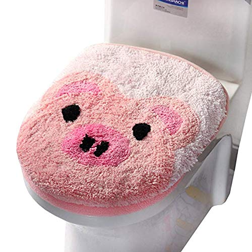 Coussin de toilette confortable en tissu - Housse abattant WC et réservoir 2 pack
