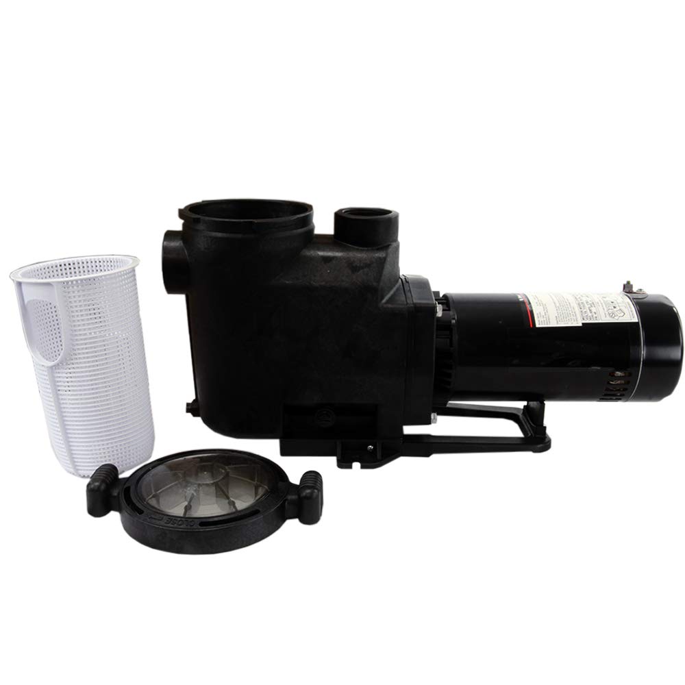 Rx Clear Silent-Flow 1-1/2 HP In-Ground Pool Pump with 2-Inch Ports | 48 Frame Motor | 115/230 Volts | 17/8.5 Amps | See Through Lid | High Working Performance | Low Noise Level
