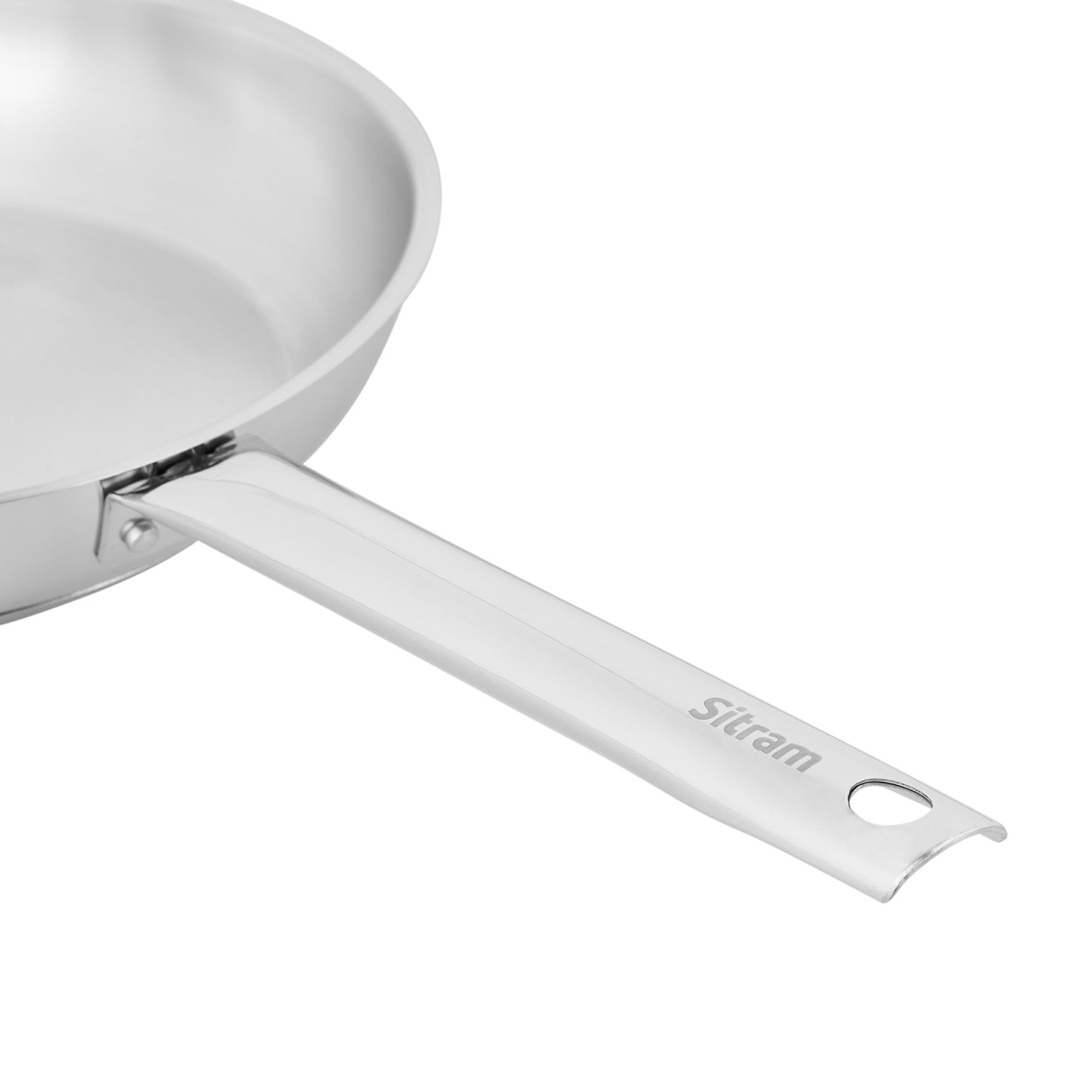 Sitram 717092 Padella Endurance Ø20 cm 100% acciaio inossidabile - fondo triplo spessore - Interno senza rivestimento nocivo - Tutti i fornelli inclusi induzione