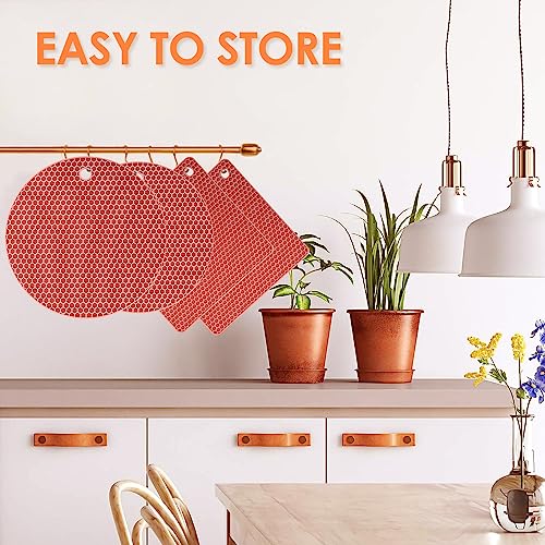 Image of 4 Pack Trivets for Hot Dishes, Silicone Pot Holders Hot Pads for Kitchen, Silicone Trivets for Hot Pots and Pans, Hot Plates to Protect Table Quartz Countertops Heat Resistance to 450F, Nordic Orange