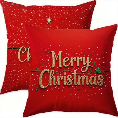 Housse de coussin de Noël 60x60cm en velours double face élégant et de qualité supérieure
