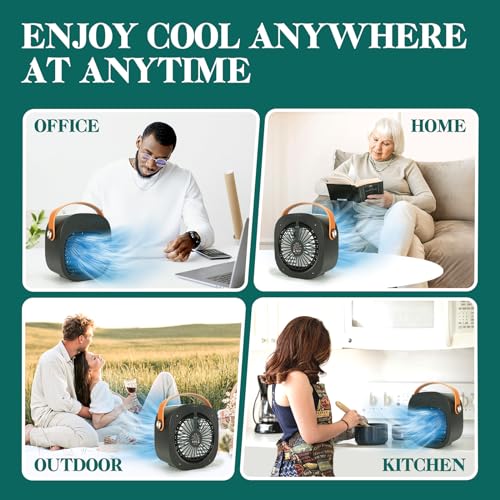 Portable Air Conditioners, Rechargeable Mini Air Conditioner Fan with 3 Wind Speeds, Quiet Personal Small Desk Air Cooler for Bedroom/Car/Home/Camping/Travel/Office by OHMANHE - Image 7