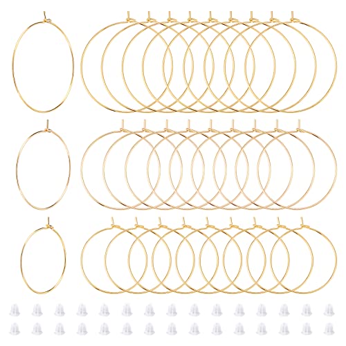 PandaHall Creolen Aus 18K Gold 30 Stück Runde Perlenreifen Kreis Ohrring...