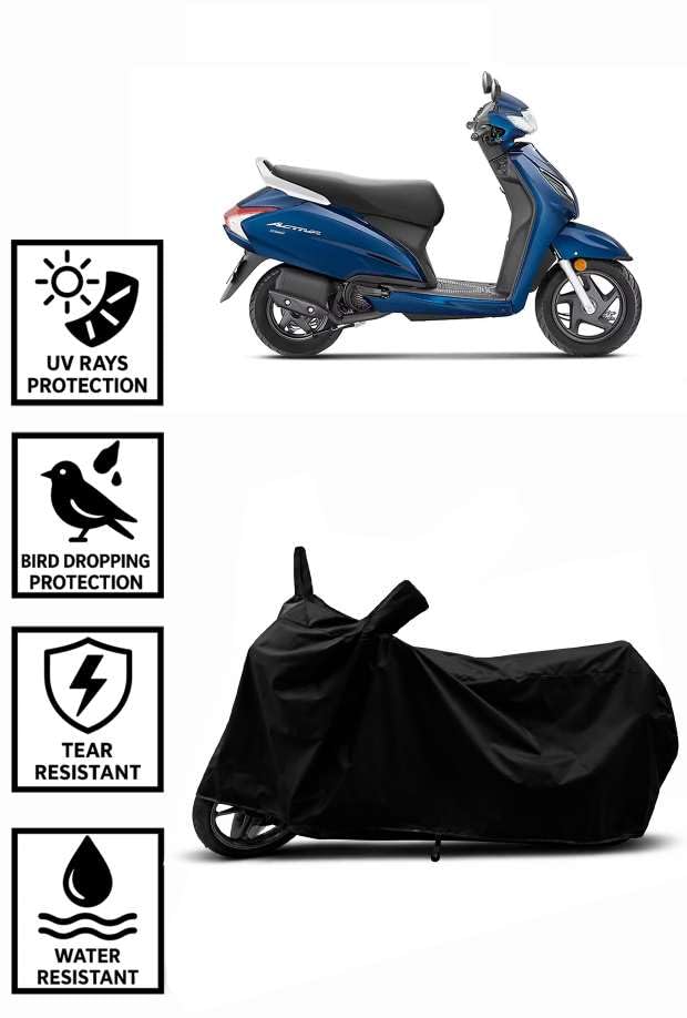 Image of Heavy Duty Waterproof Scooty & Bike Cover for Honda Activa 6G - UV Resistant, Dustproof & Rain Protection, All-Weather Outdoor Cover for Bikes & Scooty with Buckle Straps