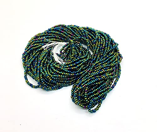 Perlin Seed Beads 2 mm Preciosa Ornela Czech 9000 Pieces CZ Glass Beads 11/0 24 on Multiple Strands (Green Metallic)