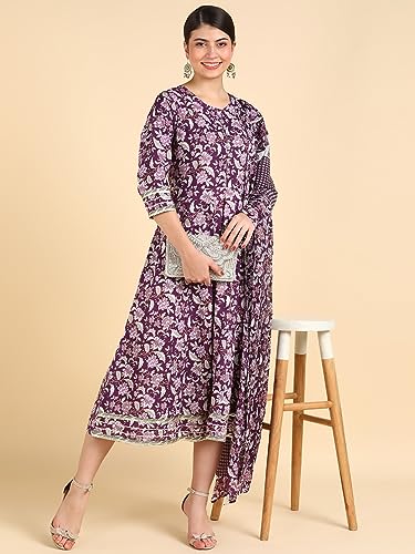 Image of Maaesa Anarkali Kurta Dupatta Set for Women