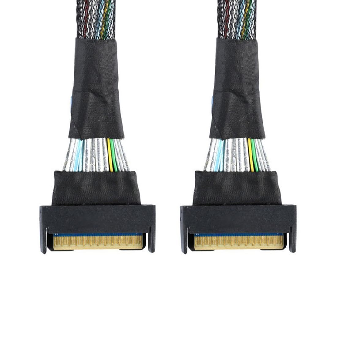 Chenyang Câble d'extension PCI-E 5.0 Mini Cool Edge IO MCIO STR PCI-E Slimline SAS 8i 74 broches mâle vers MCIO 74 broches mâle 50cm cavo RAID per server da, SFF-8484 SAS, da 32 pin