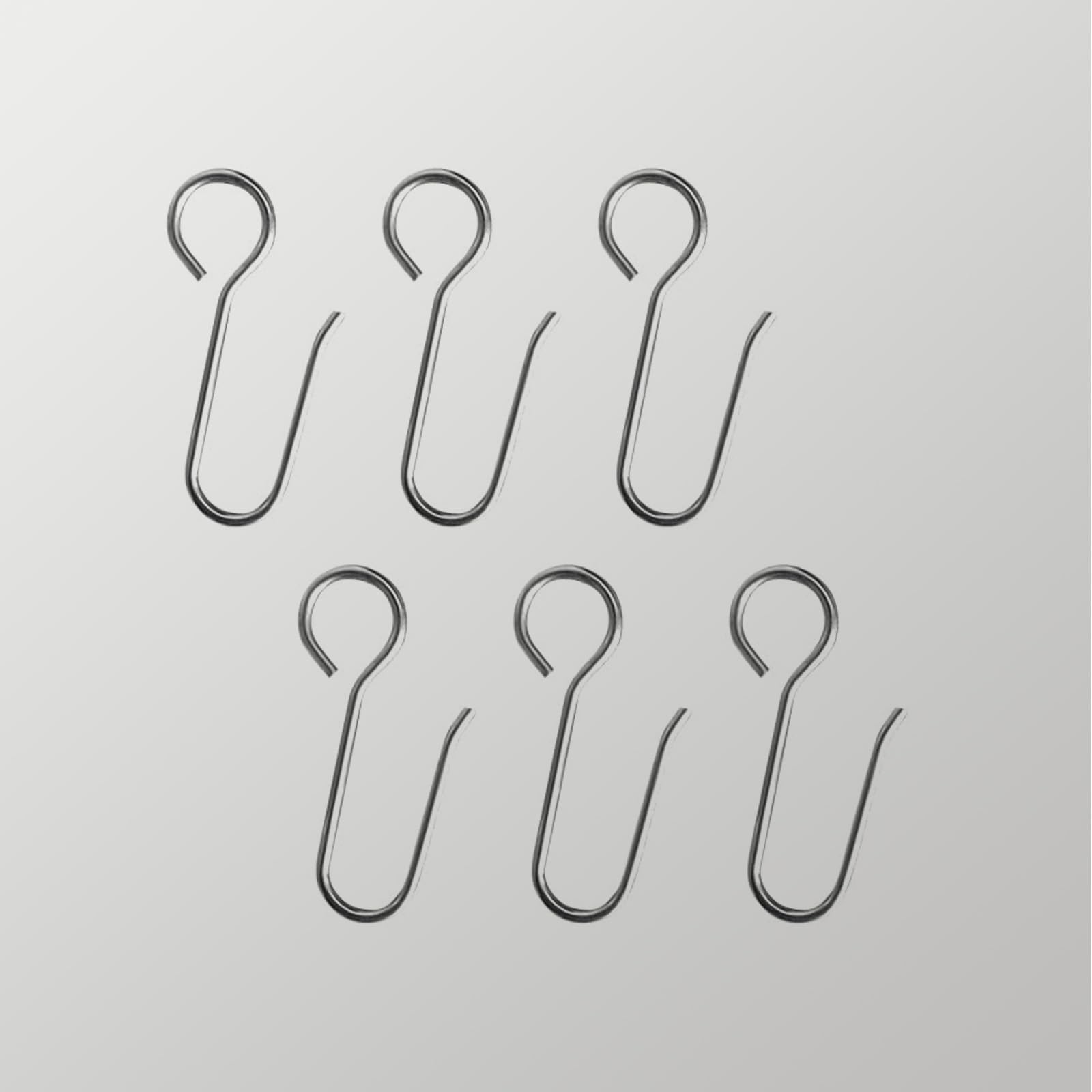 MaKefeile Curtain Track Hook S-Shaped Curtain Hook Stainless Steel Curtain Hook for Ceiling and Wall Mounted Curtain Rail (30pcs)