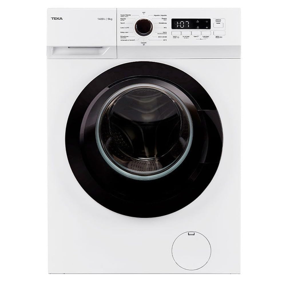TEKA Lavadora de libre instalación 9 kg, Motor Inverter, 15 programas, Centrifugado 1400 RPM, Modelo WMK 40940