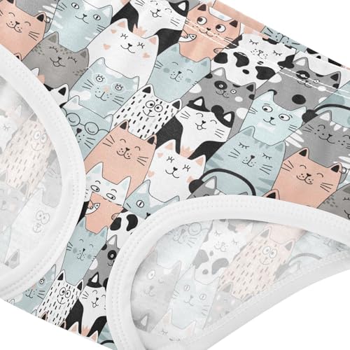 Little Girls' Soft Cotton Underwear Kids Breathable Comfort Funny Cartoon Cat Panties Briefs Toddler4