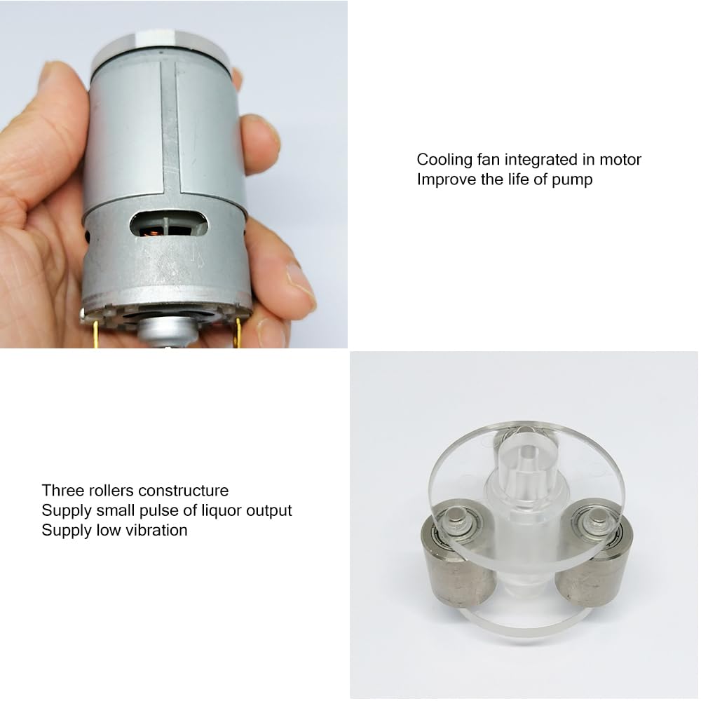 Bomba dosificadora de líquidos peristáltica GROTHEN G3000 DC 24 V - Caudal de 3000 ml por min con 3 rodillos de acero inoxidable y tubos BPT FARMADOS para análisis químicos y