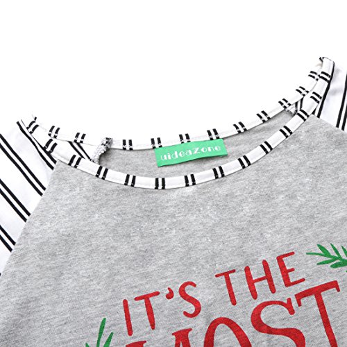 uideazone Women Ugly Christmas Long Sleeve T Shirt Casual Holiday Party Blouse Tops Gray