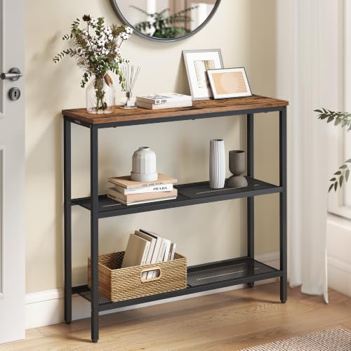 Image of VASAGLE 31.5 inch Console Table, Narrow Behind Couch Table, 3 Tier