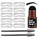 Produktbild Augenbrauen Stempel Formungsset mit 10 wiederverwendbaren Augenbrauen-Schablonen und 2 Augenbrauen-Stift-Pinsel, One Step Brow Definer Powder Stamp Wasserdichtes(Medium Brown)