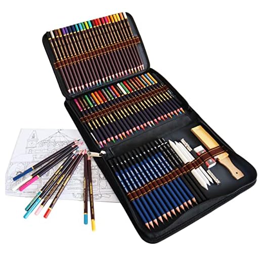 Lapices de Colores Lápices de Dibujo, Juego de 72 piezas incluye Lapices acuarelables, Lapices de dibujo, Grafito, Lapiz de carbón, ideal para Niños y Adultos