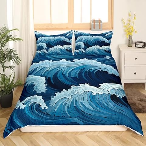Feelyou Sea Waves Bedding Set for Kids Cover