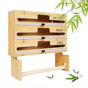 Generisch Bambus Küchen Organizer Folienspender 4-in-1