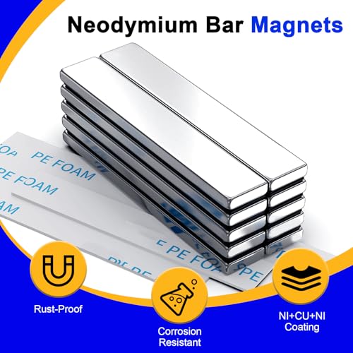 Image of Powerful Neodymium Bar Magnets, 20 Pack Heavy Duty Magnet, 60x10x3 mm