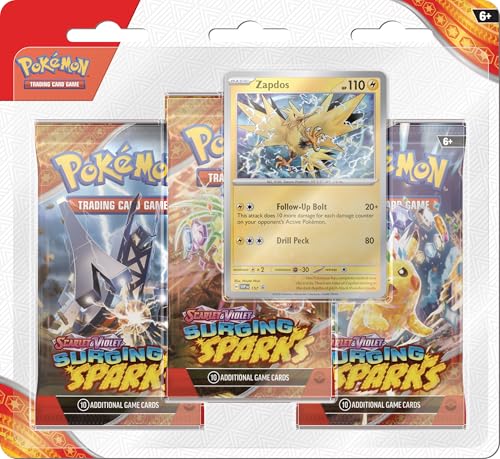 Pokemon TCG: Scarlet & Violet - Surging Sparks Three-Booster Zapdos