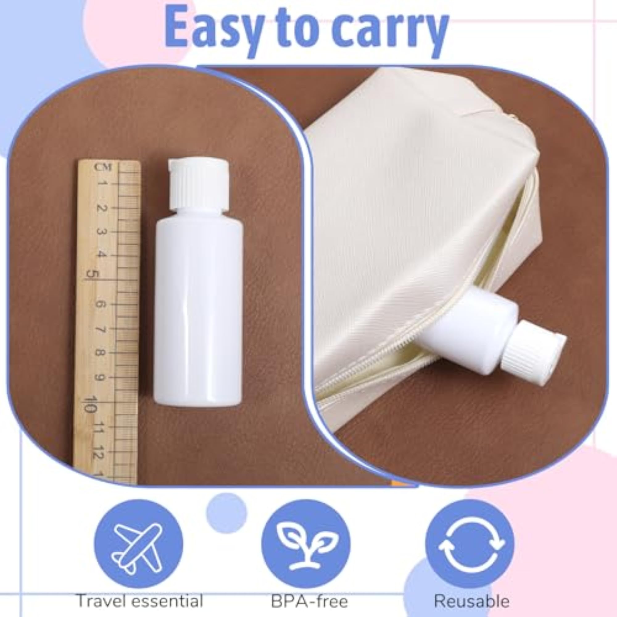 4 PCS Flip Top Bottles for Liquids, Travel Size