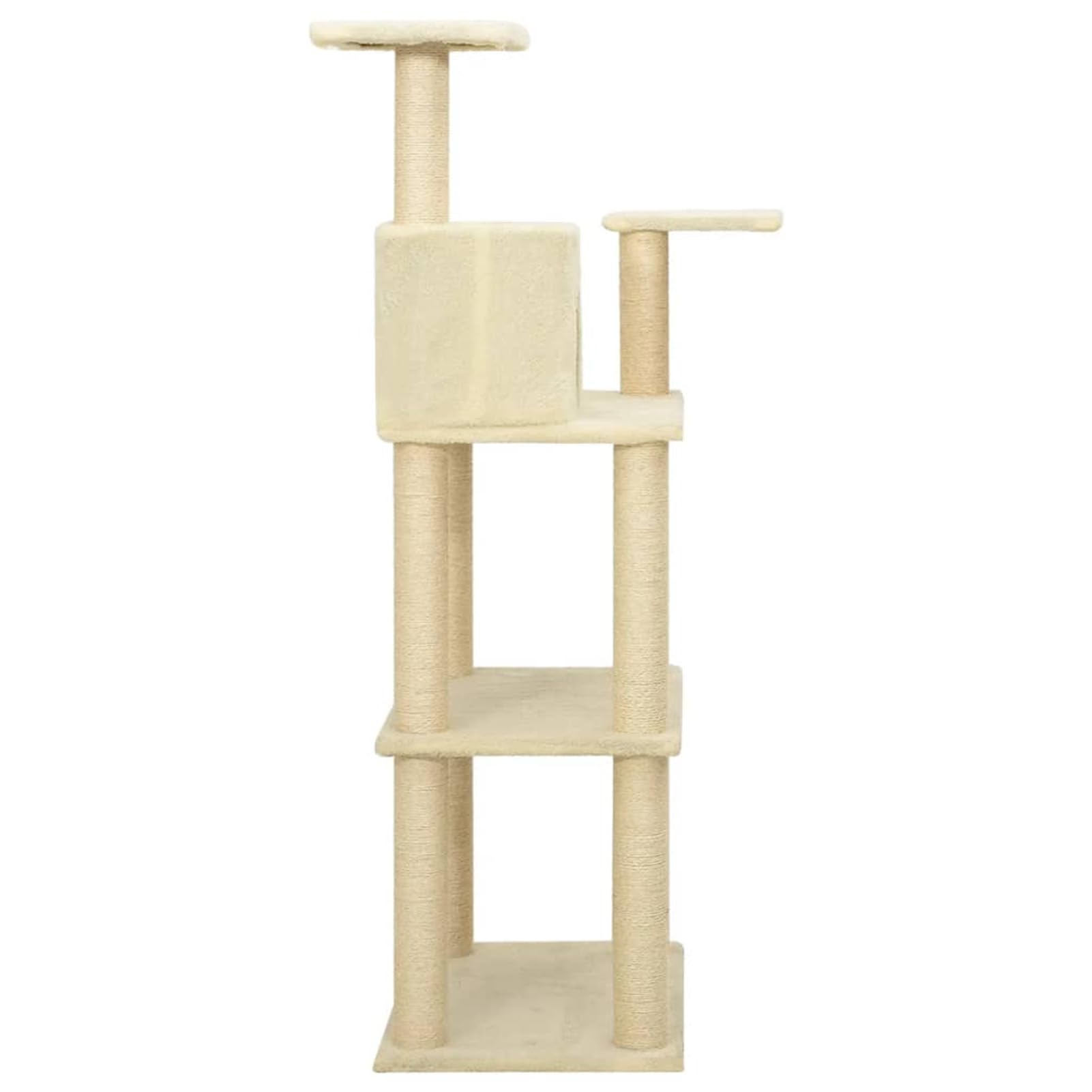 Homgoday Albero tiragraffi in sisal, color crema, 119 cm, torre tiragraffi, casetta multilivello per gatti, centro attività per gatti, animali e articoli per animali domestici