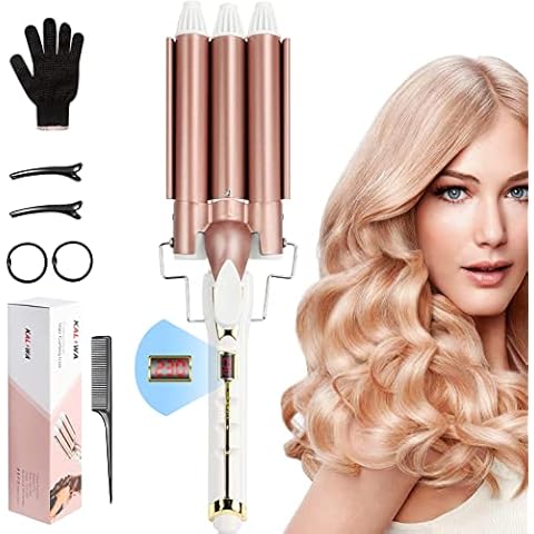 Kaliwa Lockenstab 3 Fässer 22mm Welleneisen Wellenstyler Turmalin Keramik Cover