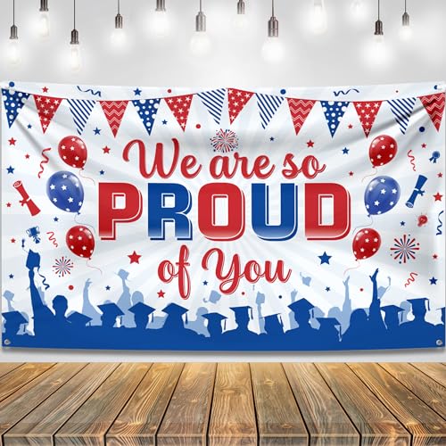 Image of KatchOn, We are So Proud of You Banner - XtraLarge, 72x44 Inch | Congratulations Banner Red and Blue, Nurse Graduation Decorations | Graduation Backdrop, Graduation Decorations 2026