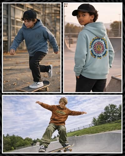 Image of Volcom Boys Hoodie - Long Sleeve Pullover Graphic Hoodie Sweatshirt - Warm Casual Hoodies for Boys (8-20)