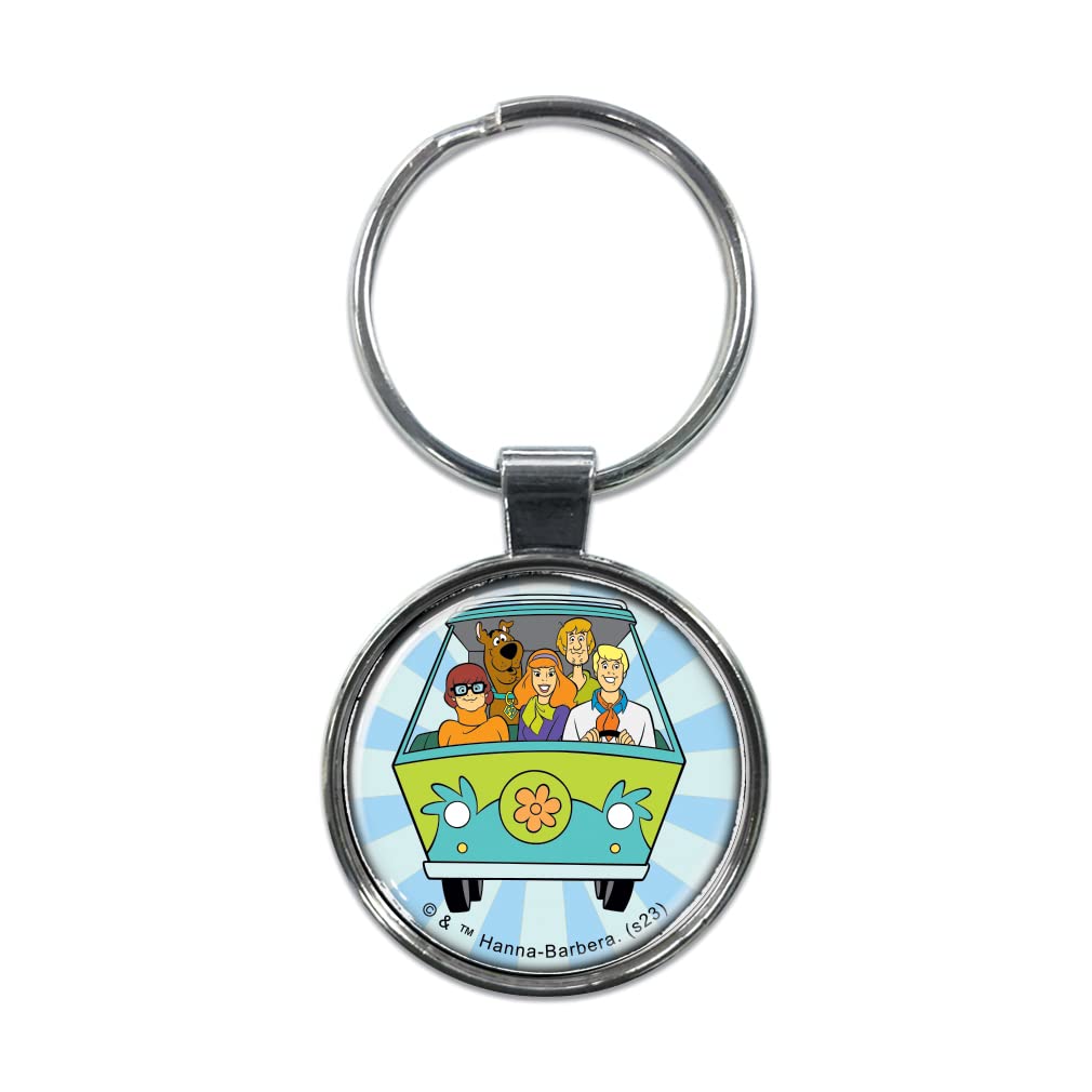 Ata-Boy Unisex Kids Scooby-Doo Scooby Doo, Fred, Shaggy, Velma, Daphne In Van 1.5" Fob Keychain For Keys, Backpack Pulls And More