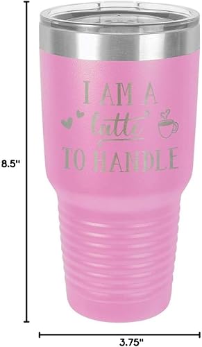 Miniatura 10 de I'M A LATTE TO HANDLE Vaso de 30 onzas con popote y tapa superior deslizante  Taza de viaje de acero inoxidable  Comparar con Yeti Rambler