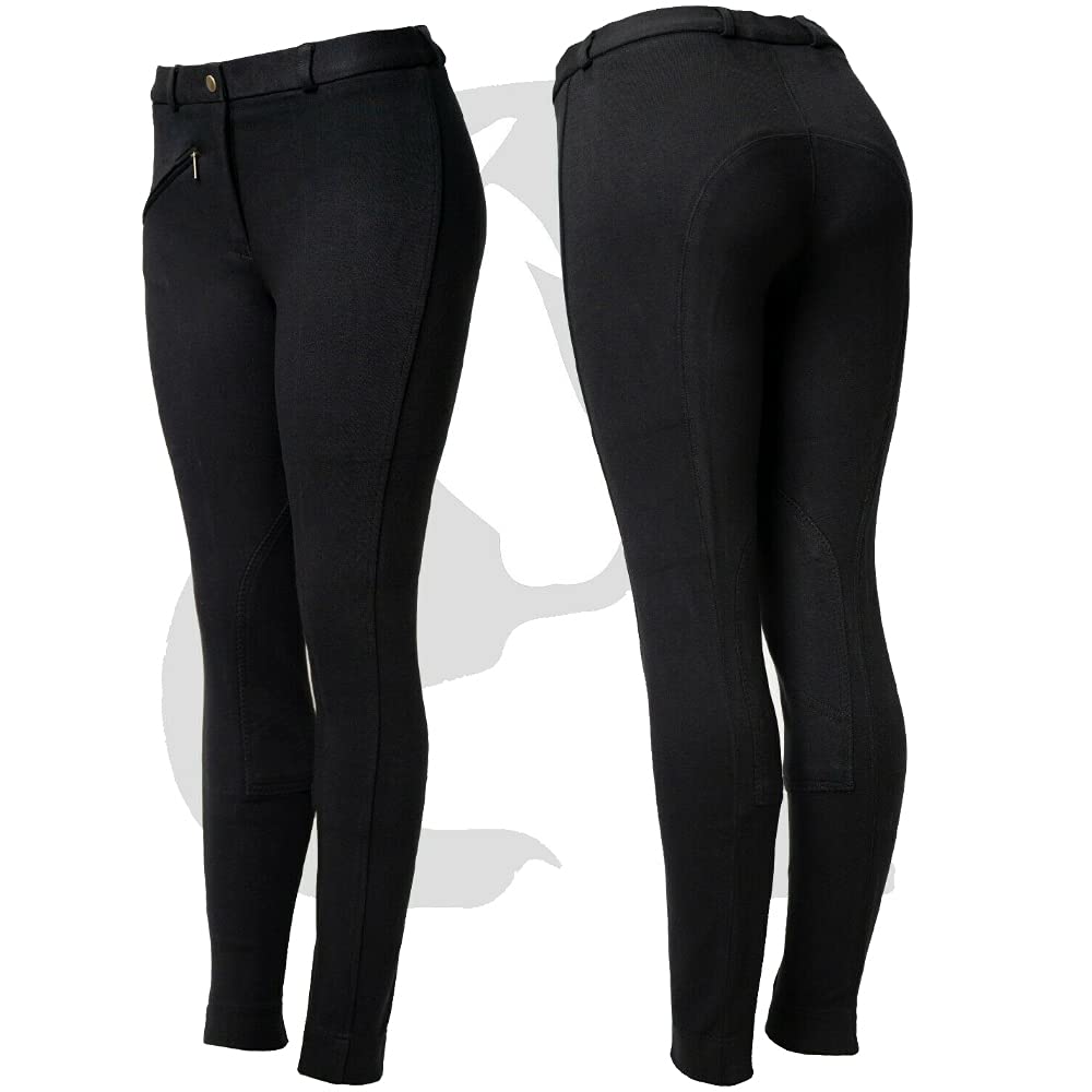 Pantalon d'équitation extensible pour femme Noir