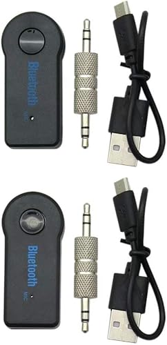 USonline911 2 unids Premium calidad universal Bluetooth Audio Receptor 0.138 in AUX Audio estéreo música hogar coche adaptador